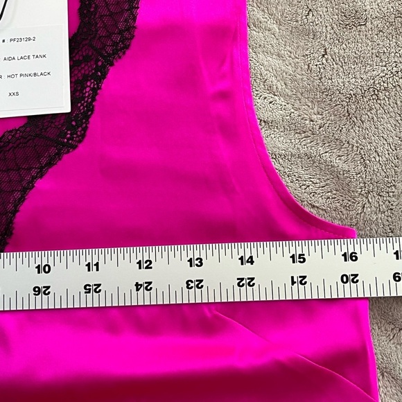 NWT! Generation Love "Aida" Lace Silk Tank hot pink & black XXS Sexy Romantic - Picture 12 of 13
